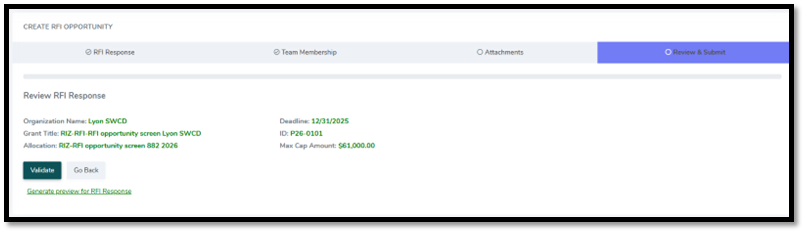 Review & Submit tab