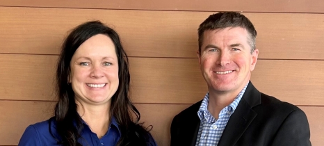 Holly Kovarik poses for a photo with Justin Hanson